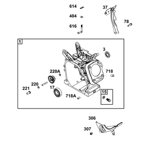 Cylinder Group Diagram and Parts List for 106232-0147-H5 100000 - 19Z999 Briggs and Stratton Engine